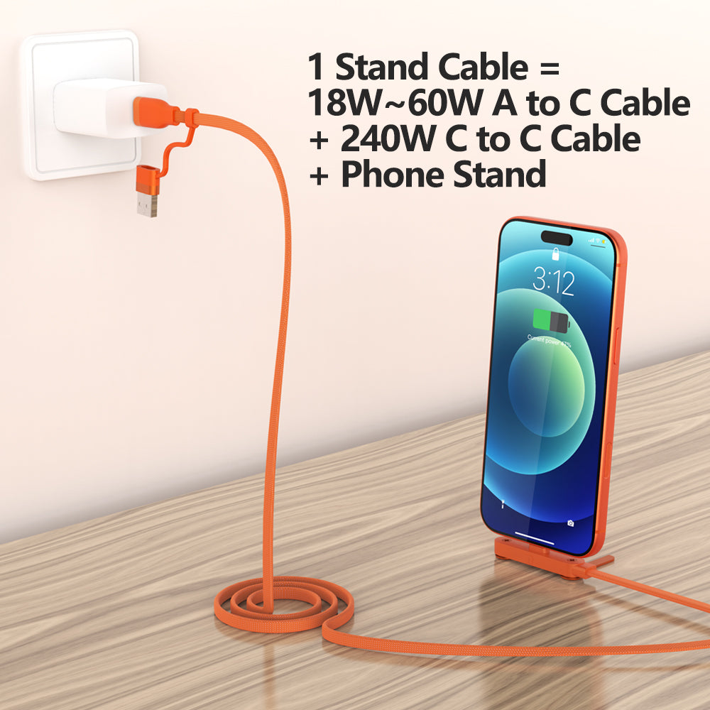 Invisible Stand Cable USB C/A to USB C 6FT